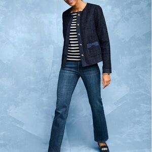 Talbot’s Navy Tweed Jacket with Gold Buttons